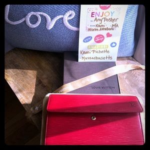 Authentic LV Epi red leather full size wallet.